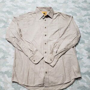 Outback  Rider Flannel Shirt Mens Large Tan Long Sleeve Button-Up